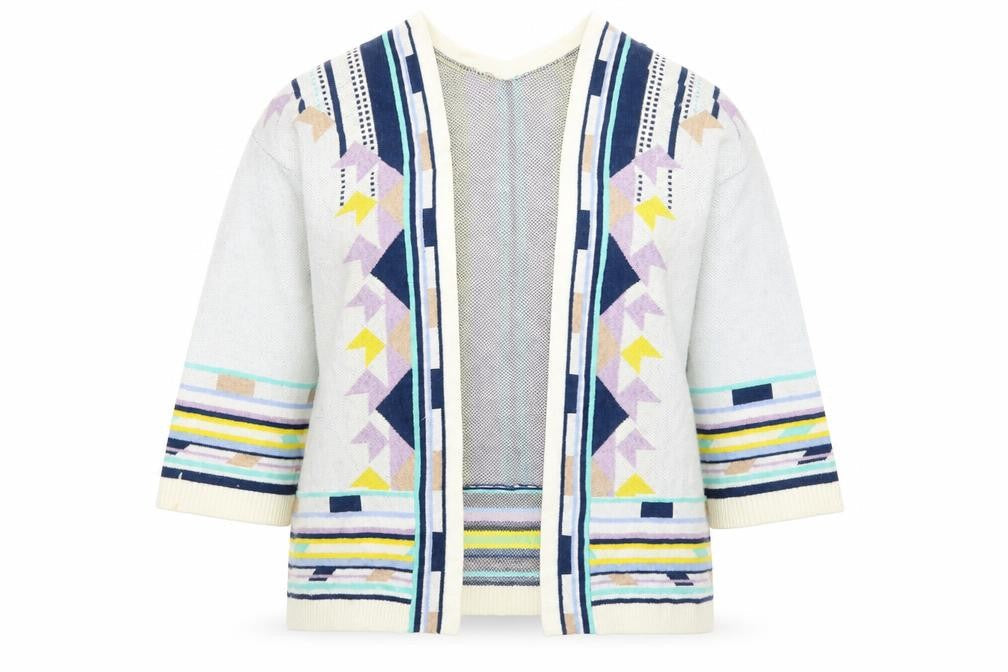 Marks & Spencer Womens Multicoloured Size 10 Aztec Knit Cardigan