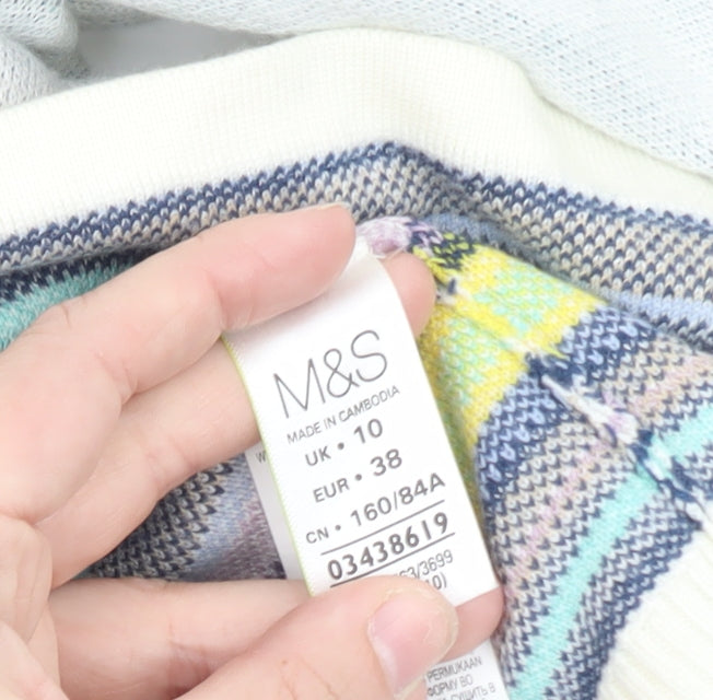 Marks and Spencer Womens Multicoloured Size 10 Aztec Knit Cardigan