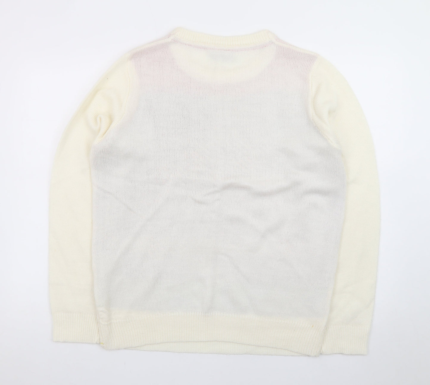 49th Avenue Womens Ivory XL Christmas Turkey Pullover Jumper