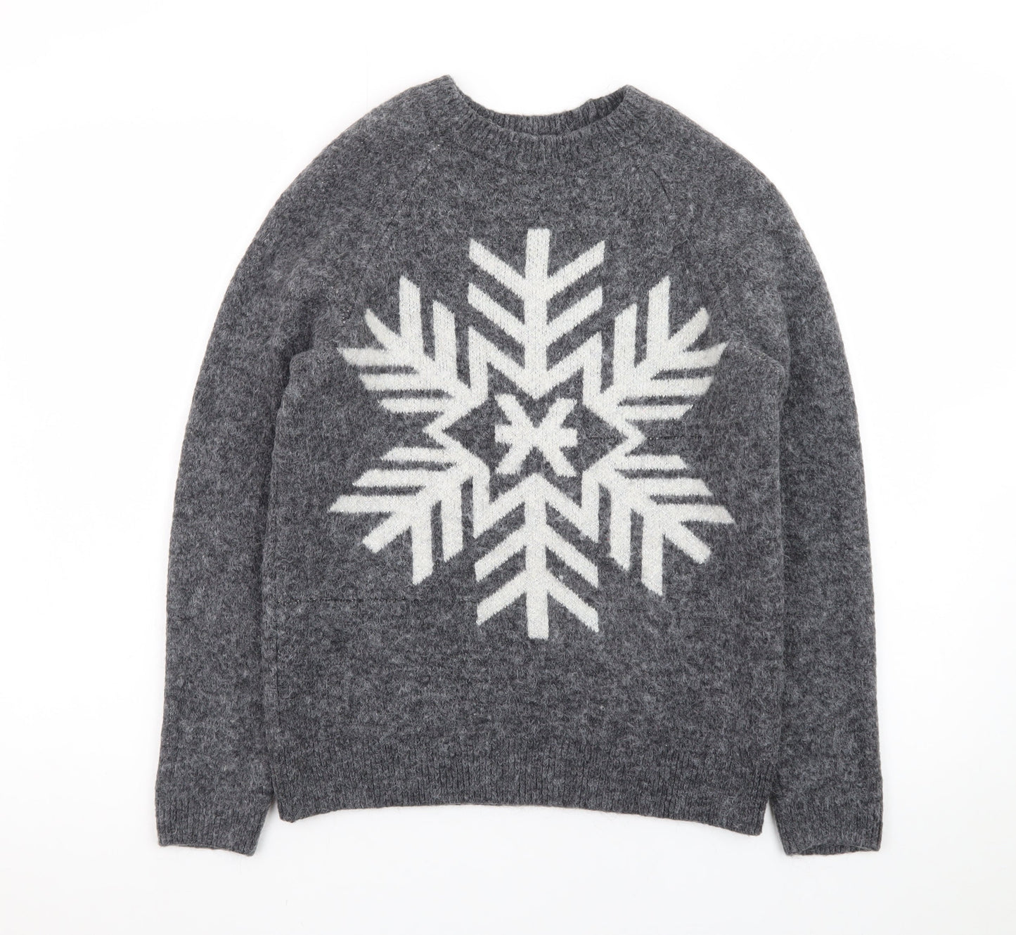Marks and Spencer Women’s Grey Snowflake Knit Jumper XS