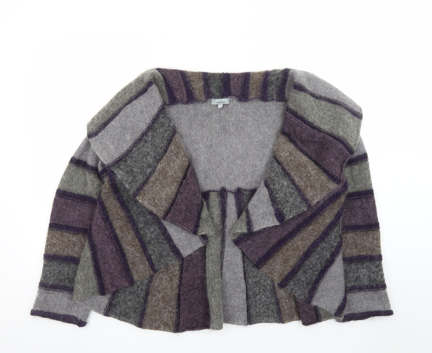 Marks and Spencer Per Una Women Grey Purple Striped Cardigan Size XL