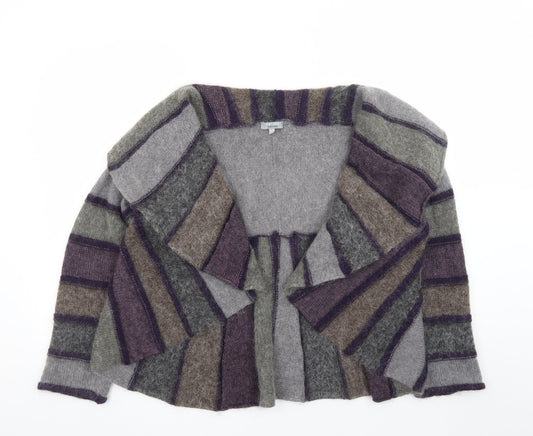 Marks and Spencer Per Una Women Grey Purple Striped Cardigan Size XL