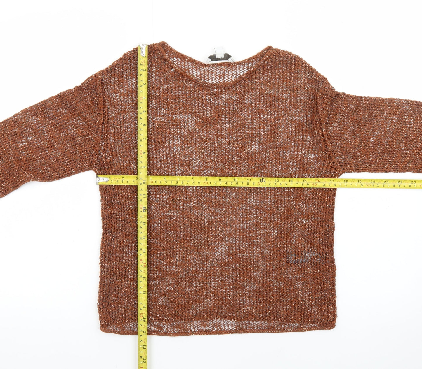 Marks and Spencer Women’s Brown Open-Knit Pullover Jumper Size S