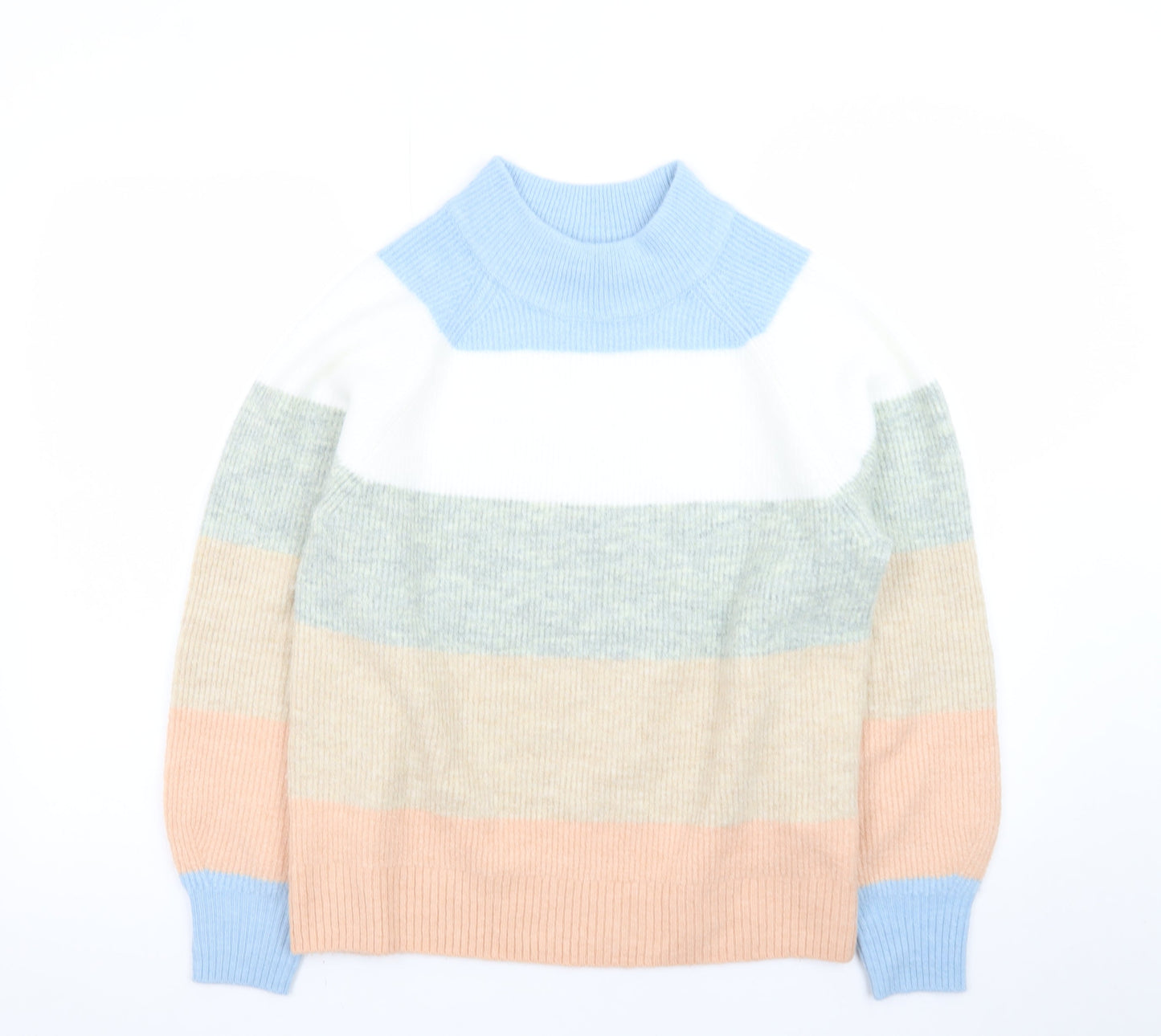 GAP Women’s Multicoloured Mock Neck Chunky Knit Jumper Size S