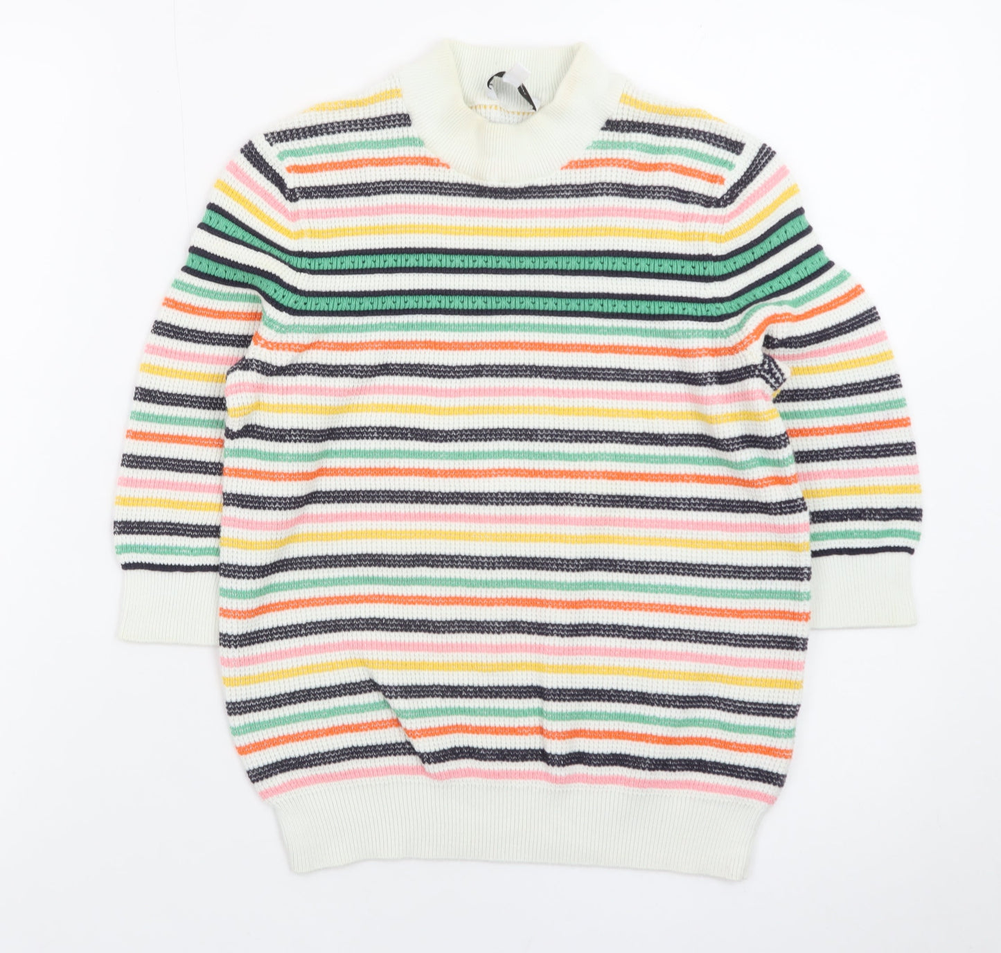& Other Stories Women Multicoloured S Striped Mock Neck Pullover Jumper