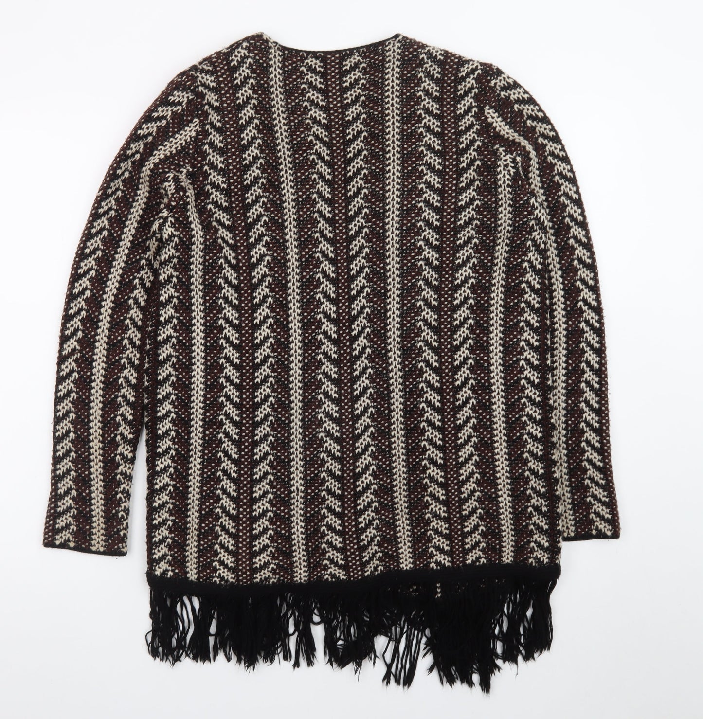 Papaya Women’s Multicoloured Fringe Open Knit Cardigan Size S