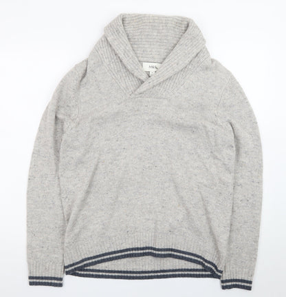 Marks & Spencer Men's Grey Lambswool Rich Shawl Collar Jumper M