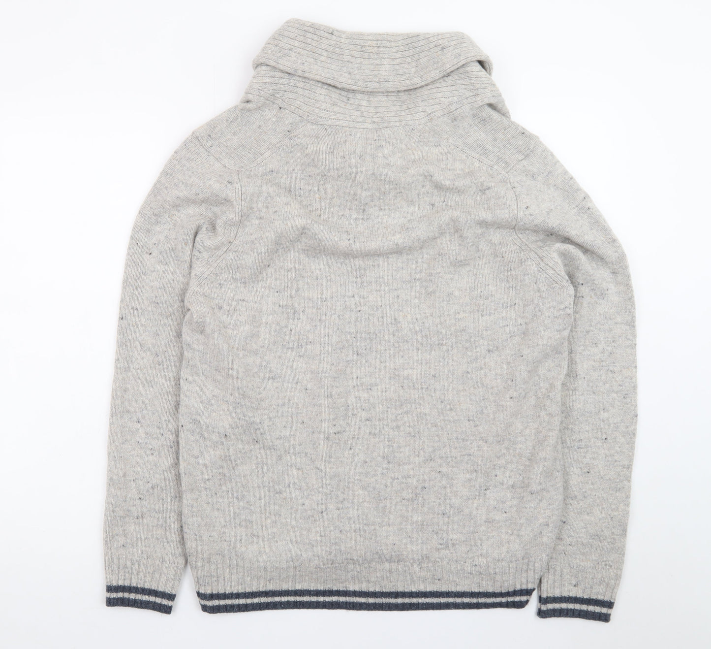 Marks and Spencer Men's Grey Lambswool Rich Shawl Collar Jumper M