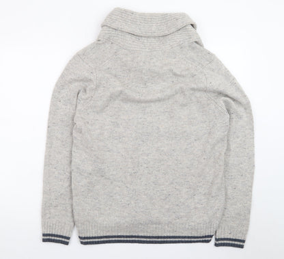 Marks & Spencer Men's Grey Lambswool Rich Shawl Collar Jumper M