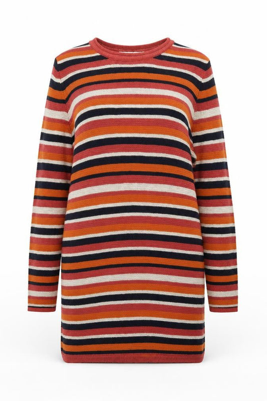 Isle Women Multicoloured 14-16 Striped Knit Jumper Dress