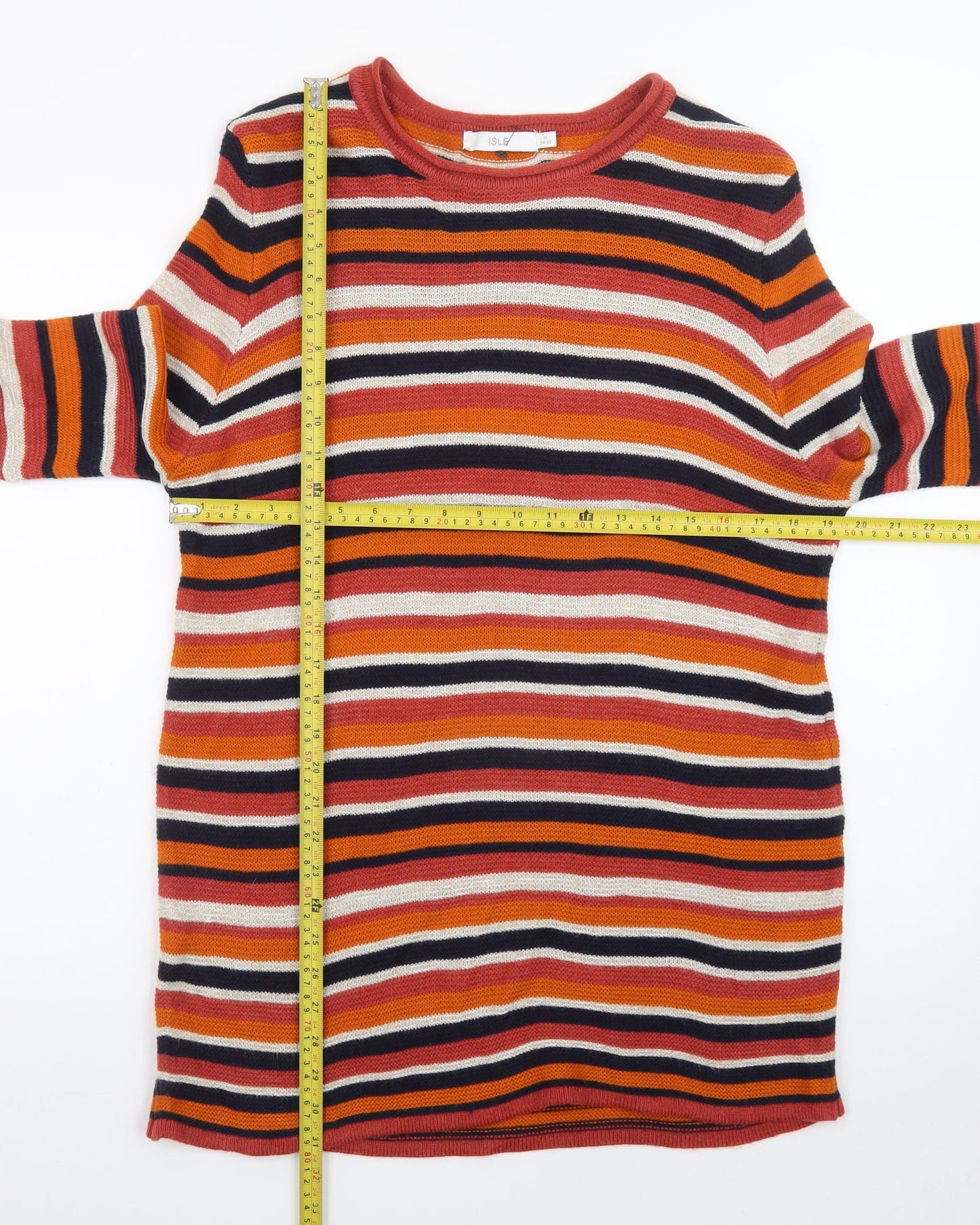 Isle Women Multicoloured 14-16 Striped Knit Jumper Dress