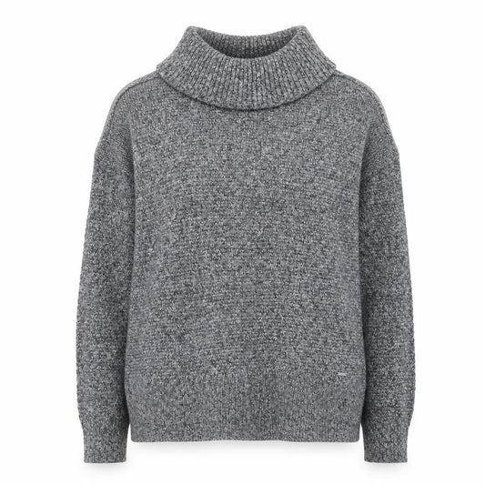 Hollister Women Grey Roll Neck Chunky Knit Pullover Jumper M