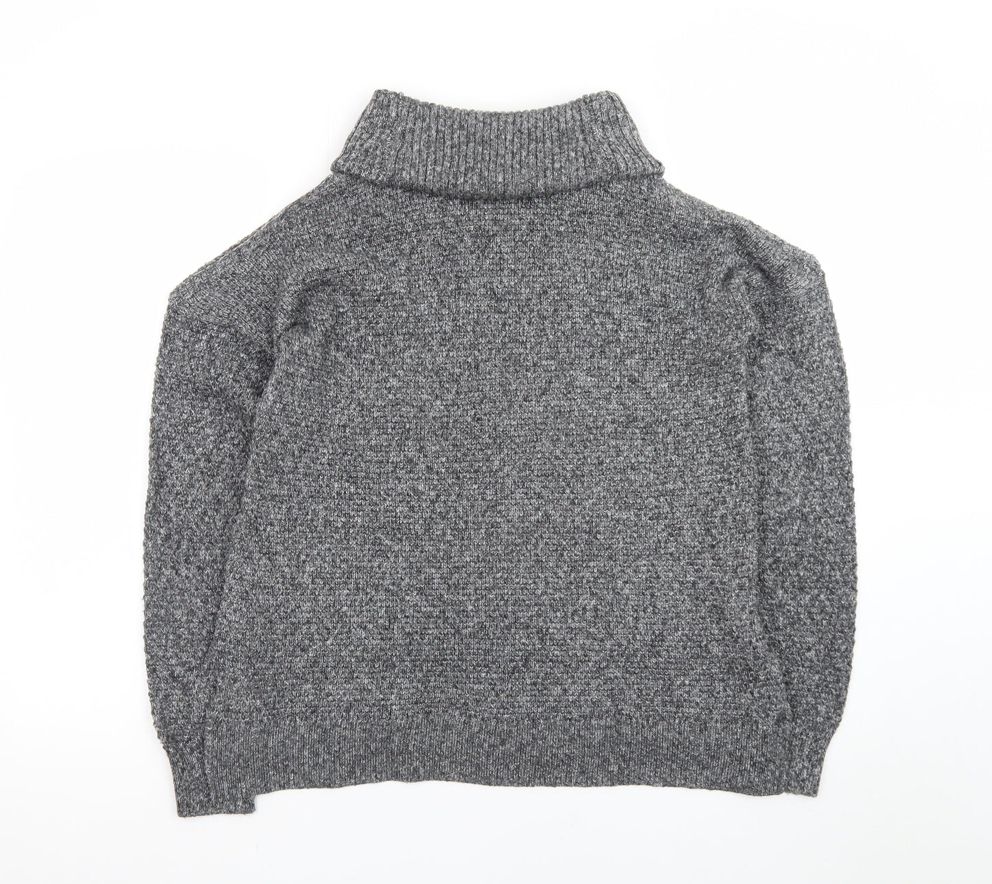 Hollister Women Grey Roll Neck Chunky Knit Pullover Jumper M