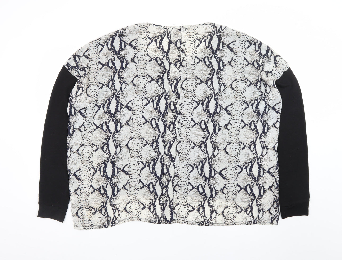 Stella Morgan Womens Black Snake Print Pullover Jumper Size 16