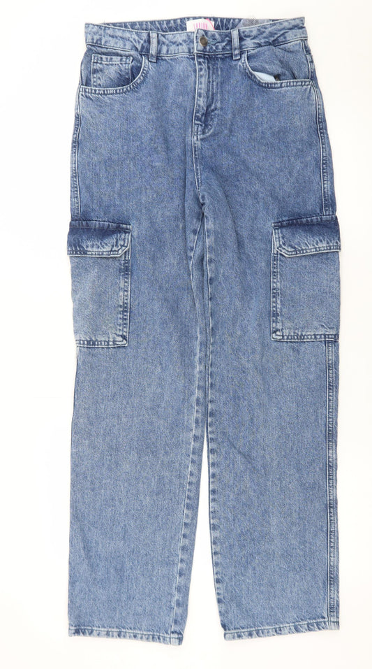 Savida Women’s Blue Cargo Denim Jeans Size 10 Regular Fit