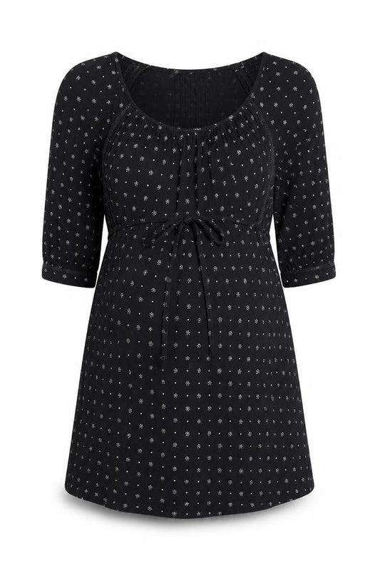 FatFace Women's Black Cotton A-Line Dress Size 10 Bohemian Style