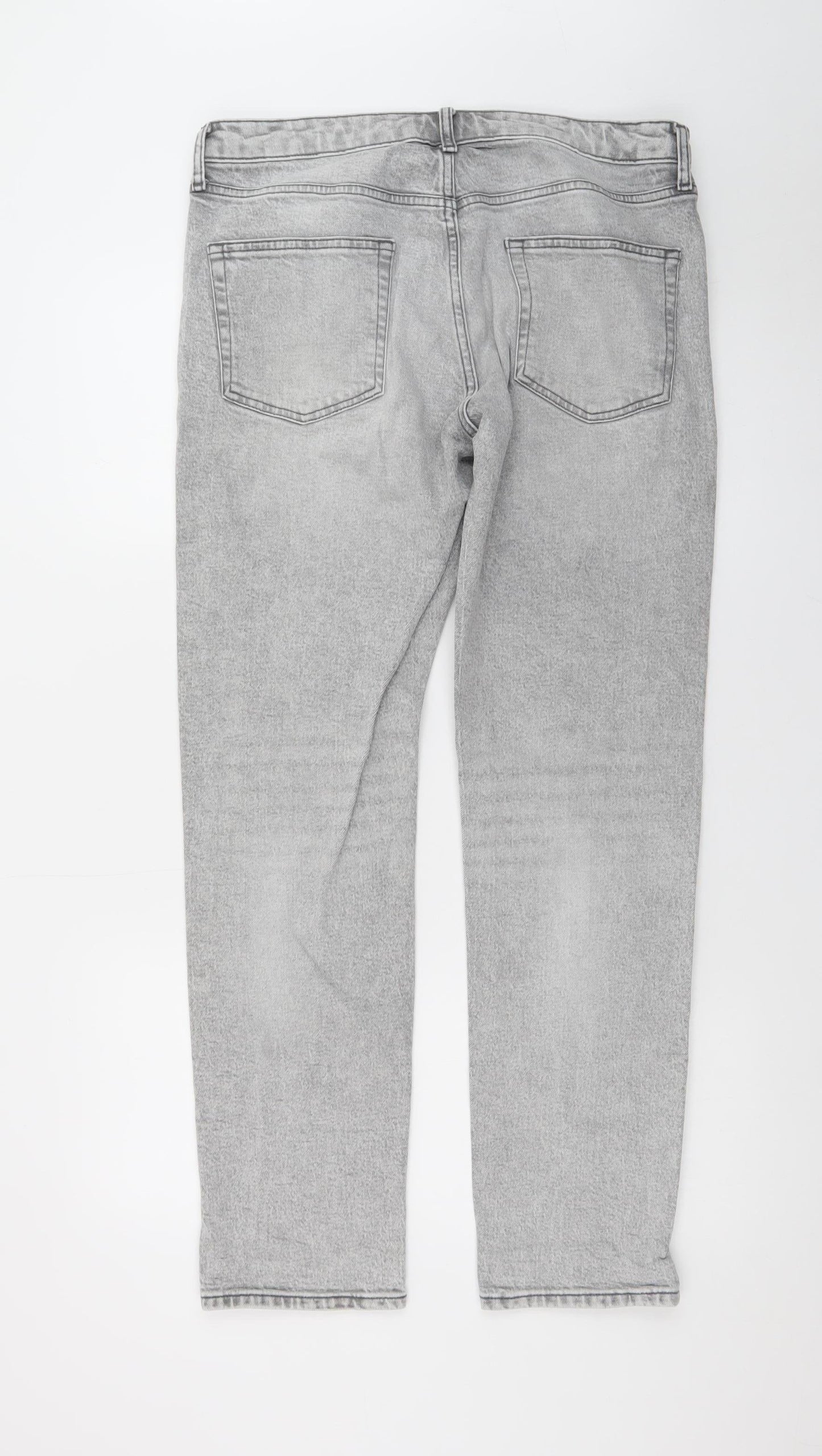 Topman Men Grey Slim Fit Jeans W32 L32 Stretch Denim