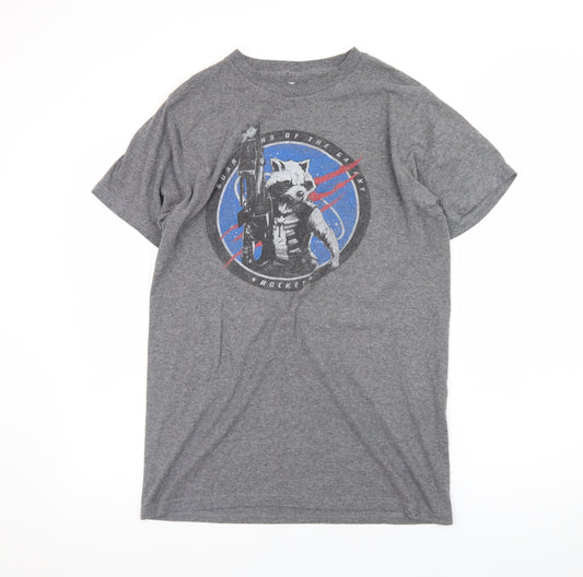 Jack of All Trades Men's Grey Guardians of the Galaxy Rocket T-Shirt M