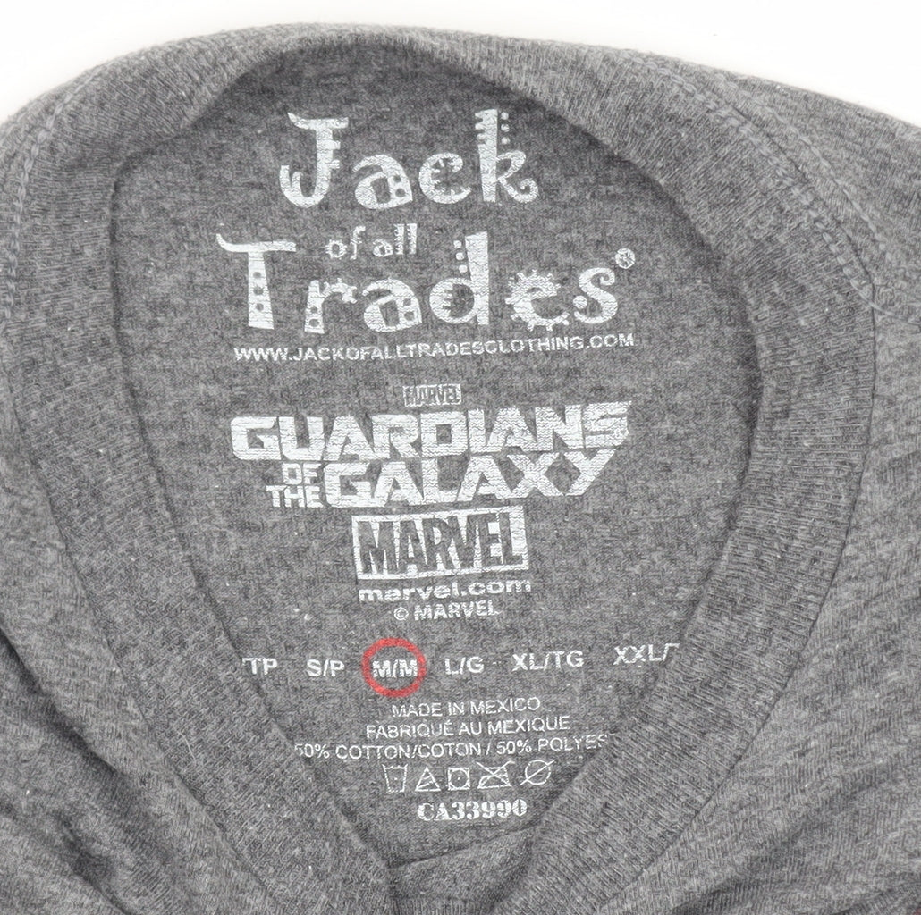 Jack of All Trades Men's Grey Guardians of the Galaxy Rocket T-Shirt M