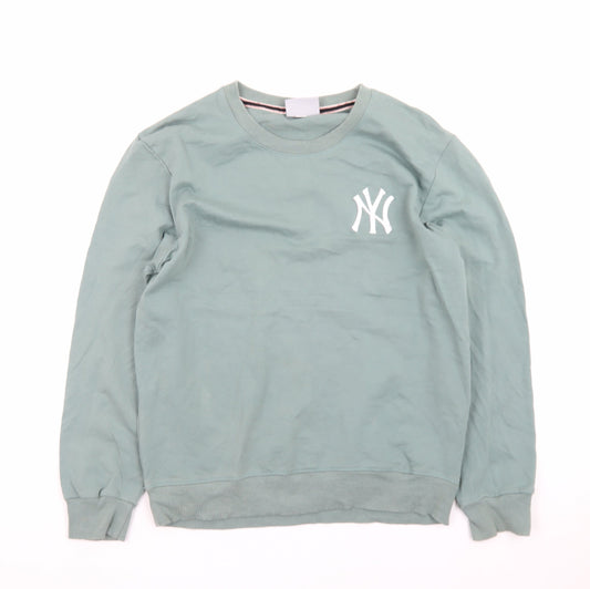 MLB Men’s Green Crew Neck Pullover Sweatshirt M Regular Fit