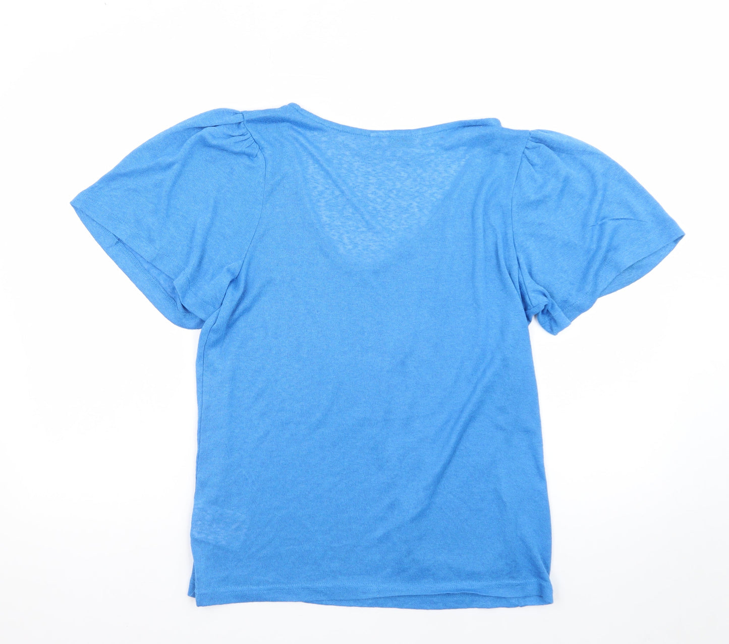 b.young Women's Blue V-Neck Short Sleeve Jersey T-Shirt Size L