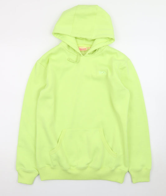 Lonsdale Unisex Green Pullover Hoodie Size 14 Fleece Regular Fit