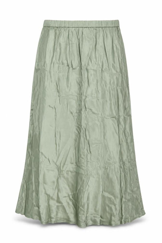 Sinead Keary Women’s Green Satin A-Line Midi Skirt XL
