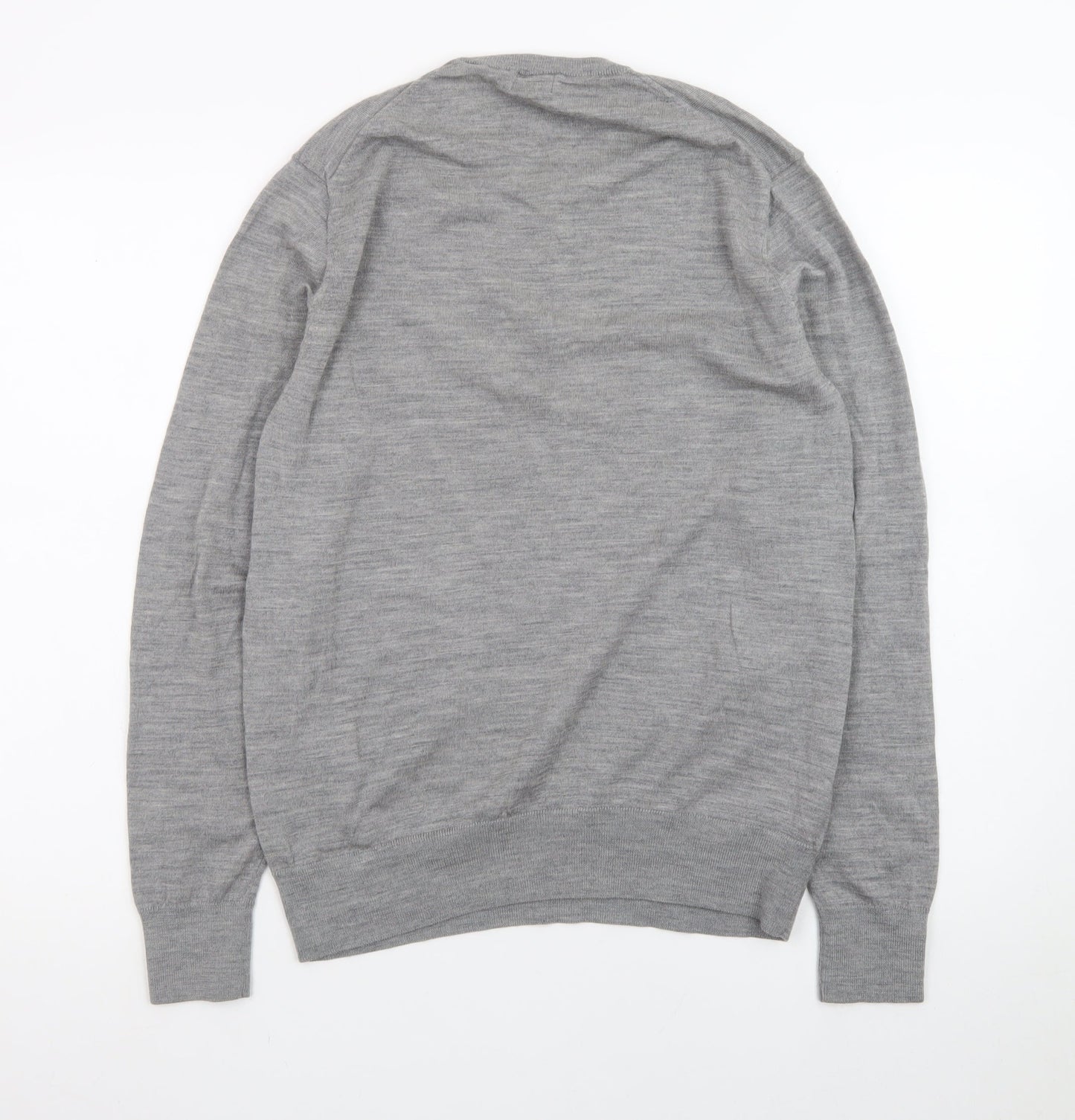 Uniqlo Men's Grey Wool Crew Neck Pullover Jumper Size M