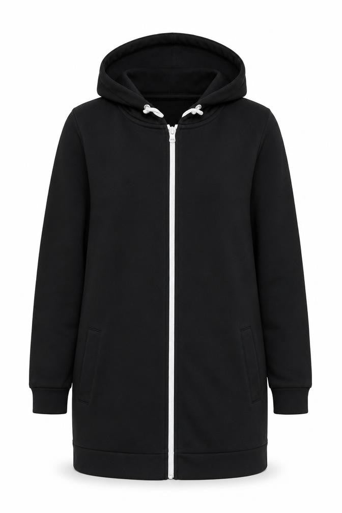 ASOS Women's Black Full Zip Hoodie Size M 100% Cotton Casual