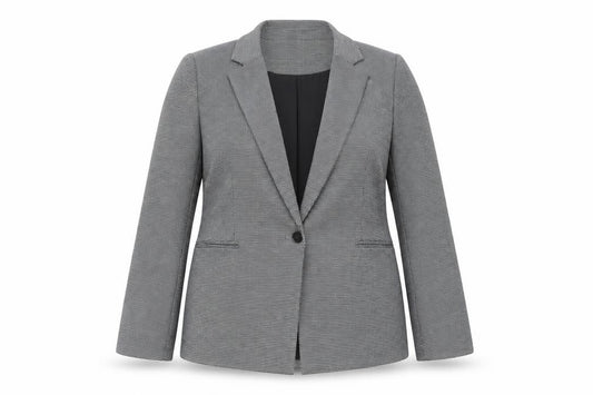 Oasis Women Grey Houndstooth Blazer Size 14 Classic Work Jacket