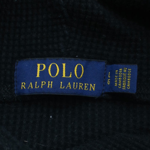 Polo Ralph Lauren Men's Black Knit Cotton Pullover Hoodie Size L