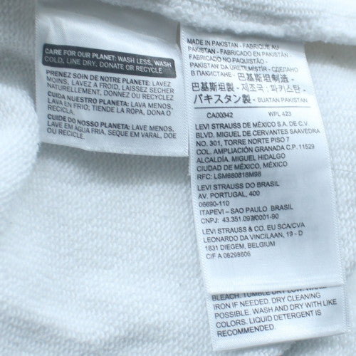 Levi's Women White Crew Neck Pullover Sweatshirt L Cotton Blend