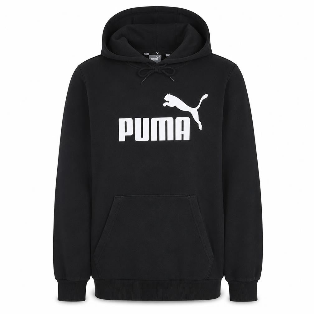 Puma Men's Black Small Pullover Hoodie with Logo Print