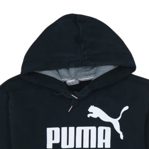 Puma Mens Black Pullover Hoodie L Fleece Sports Sweatshirt