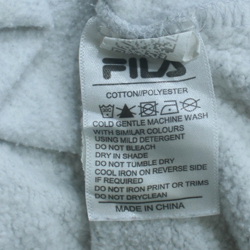 FILA Men's Grey Crew Neck Pullover Sweatshirt S Regular Fit Logo