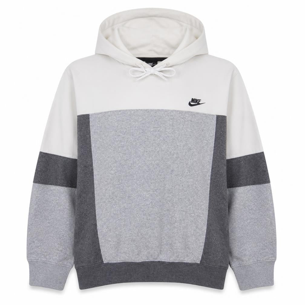 Nike Womens Grey & White Pullover Hoodie L Cotton Blend Casual
