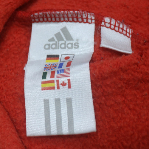 Adidas Womens Red Crew Neck Pullover Sweatshirt Size 14 Classic Fit
