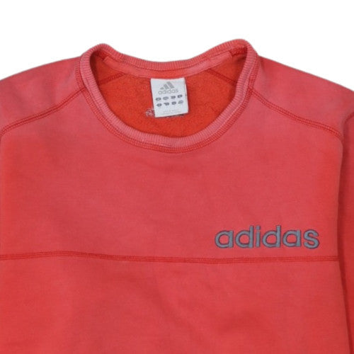 Adidas Womens Red Crew Neck Pullover Sweatshirt Size 14 Classic Fit