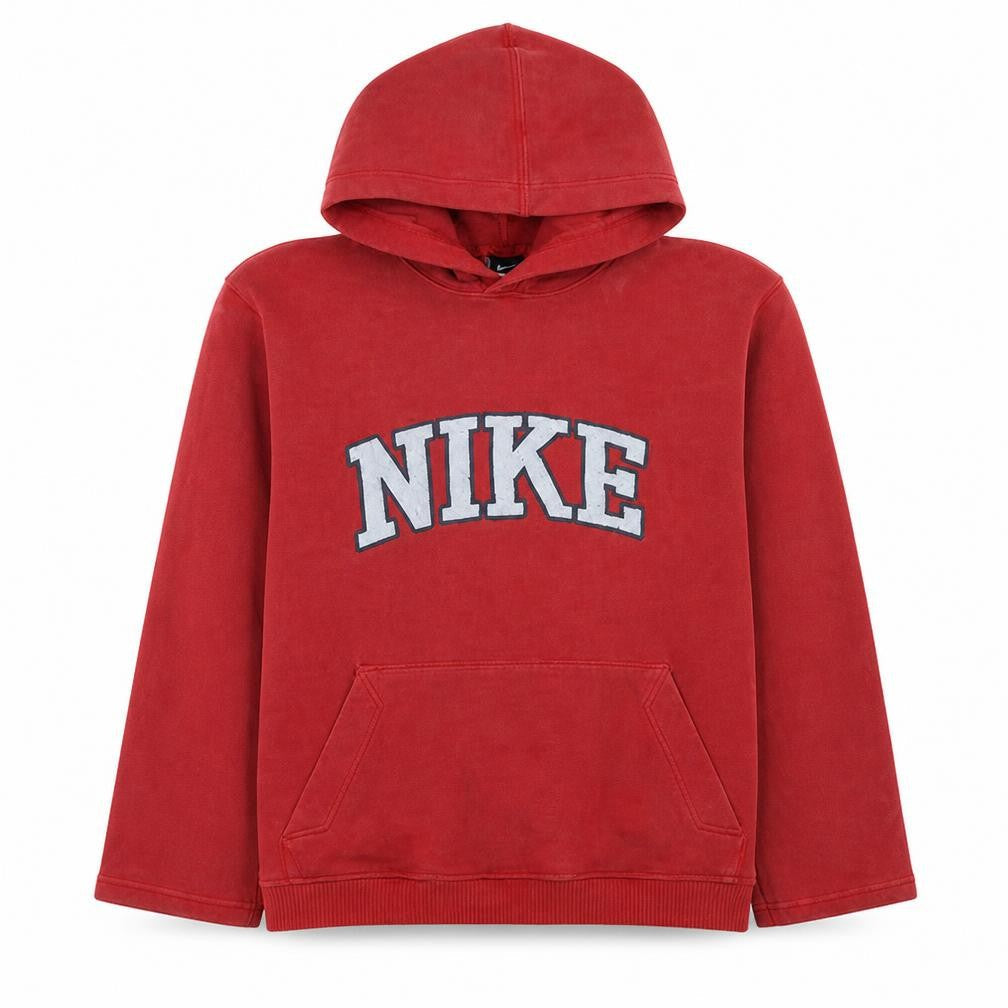 Nike Womens Red Pullover Hoodie L Cotton Blend Casual Sweatshirt
