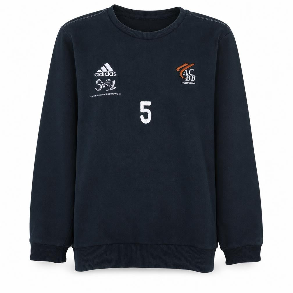 Adidas Womens Black Size M Pullover Sweatshirt Football Logo Crew Neck