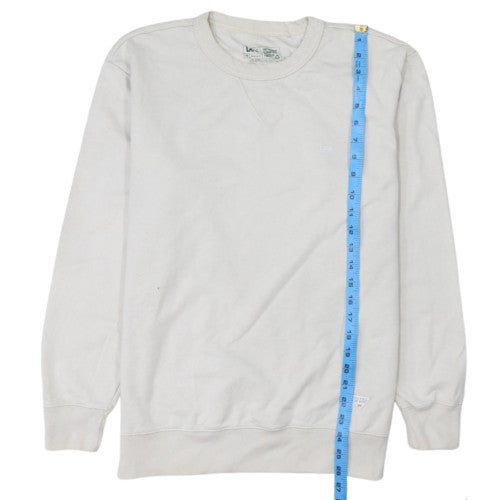 Lee Men’s Ivory Regular Fit Crew Neck Cotton Sweatshirt M