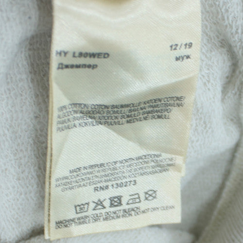 Lee Men’s Ivory Regular Fit Crew Neck Cotton Sweatshirt M