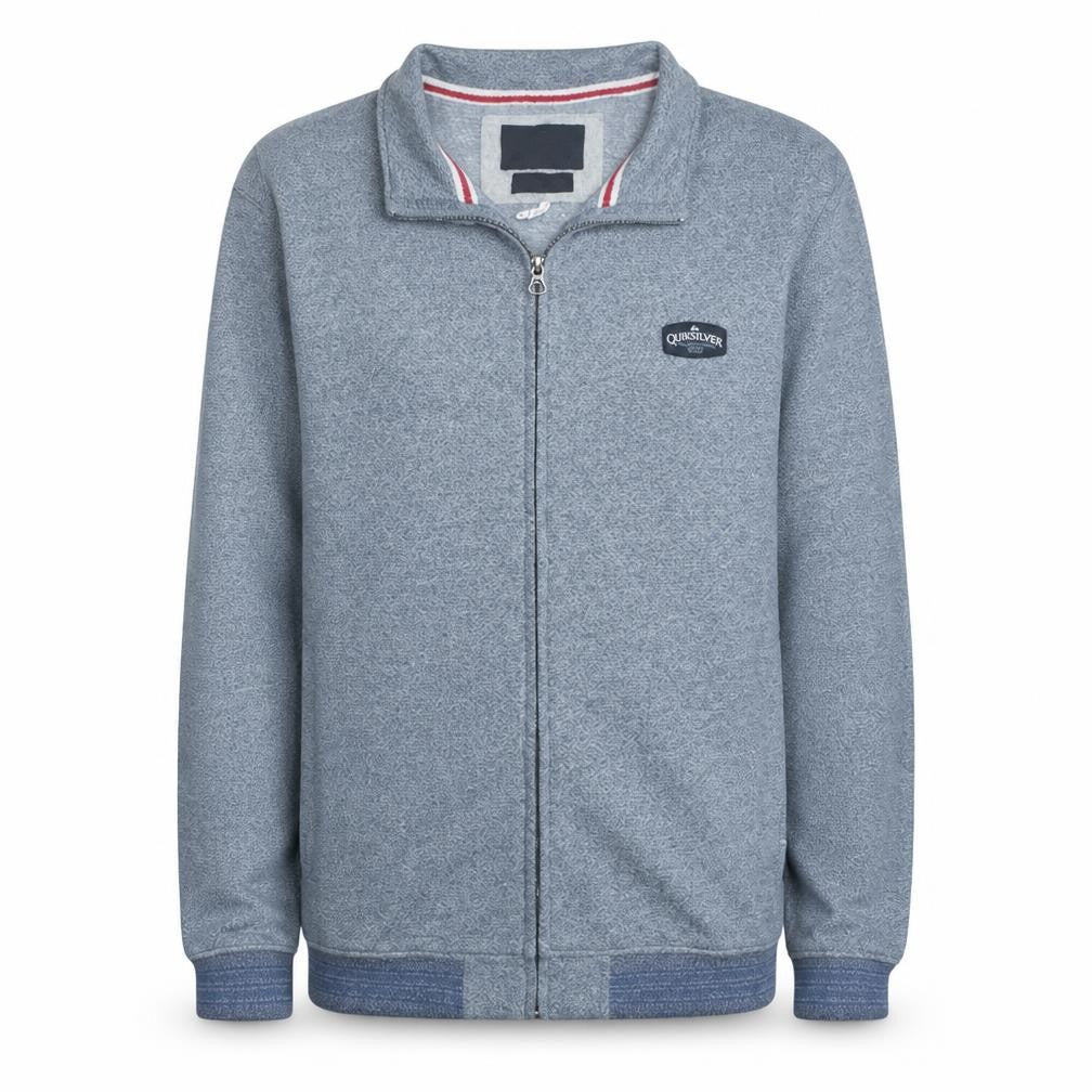 Quiksilver Men's Grey Full Zip Sweatshirt L Collared Regular Fit