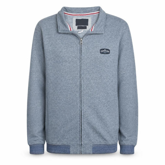 Quiksilver Men's Grey Full Zip Sweatshirt L Collared Regular Fit