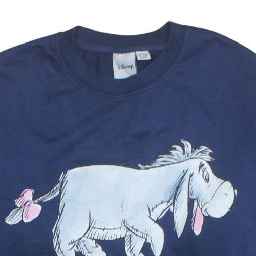 Disney Womens Navy Blue Eeyore Sweatshirt XL Graphic Pullover