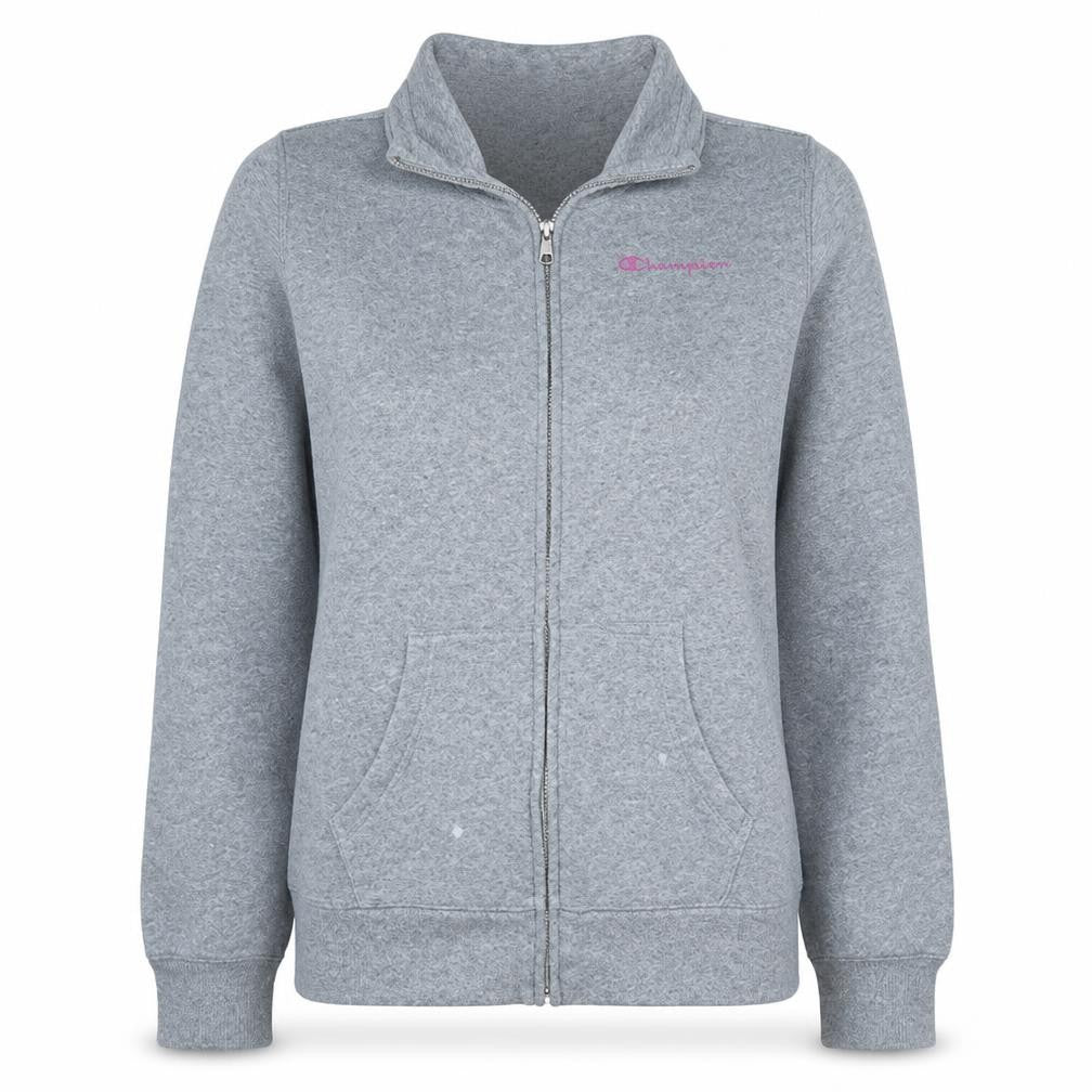 Champion Womens Grey Full Zip Sweatshirt Medium Hooded Style