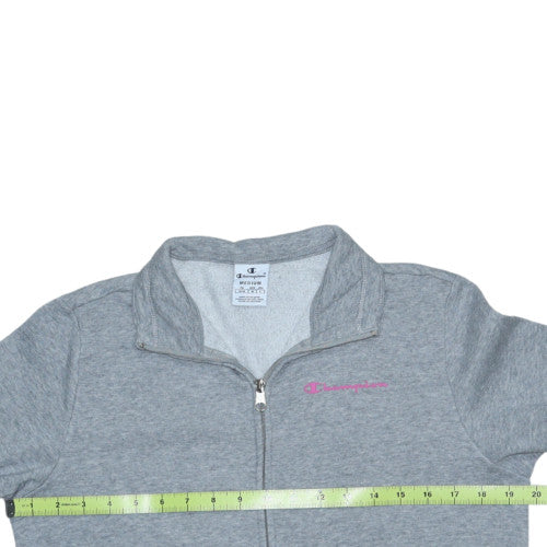 Champion Womens Grey Full Zip Sweatshirt Medium Hooded Style