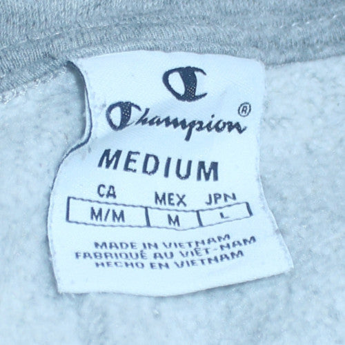 Champion Womens Grey Full Zip Sweatshirt Medium Hooded Style