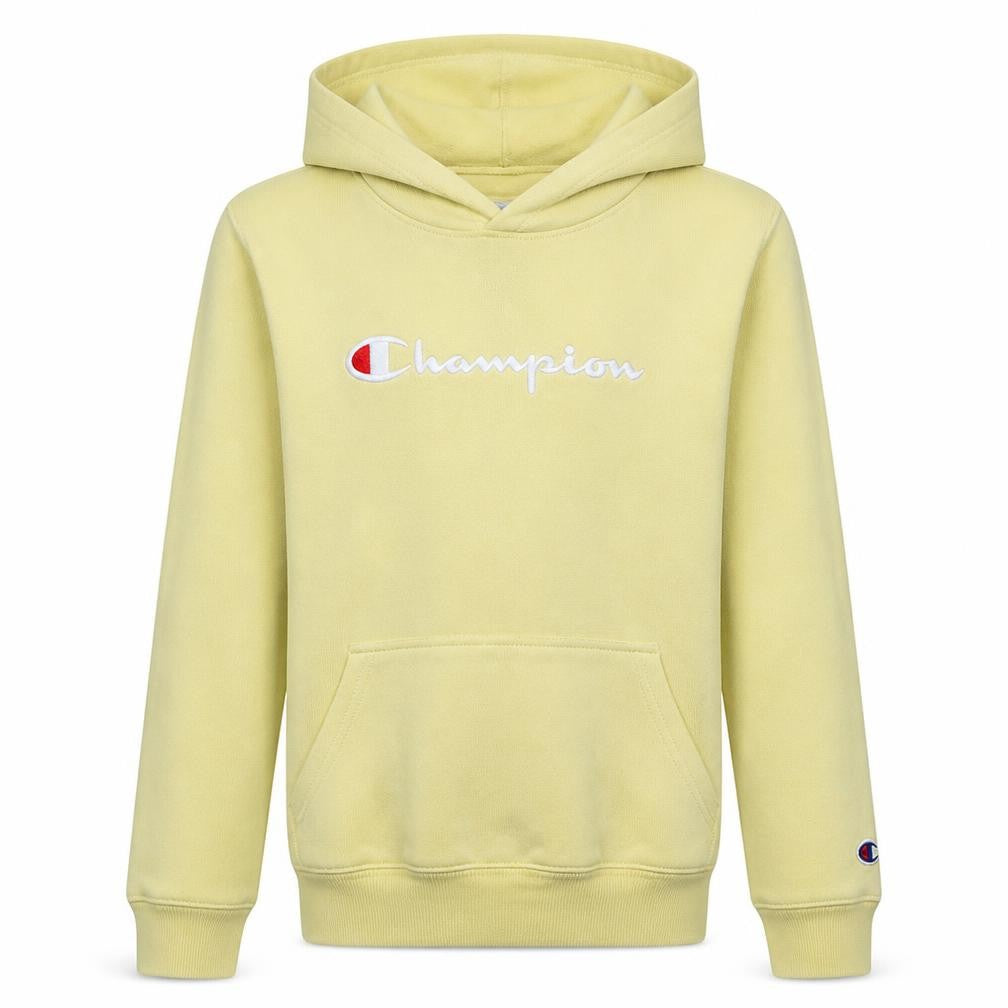 Champion Boys Yellow Pullover Hoodie Size 14 Logo Graphic Cotton Blend