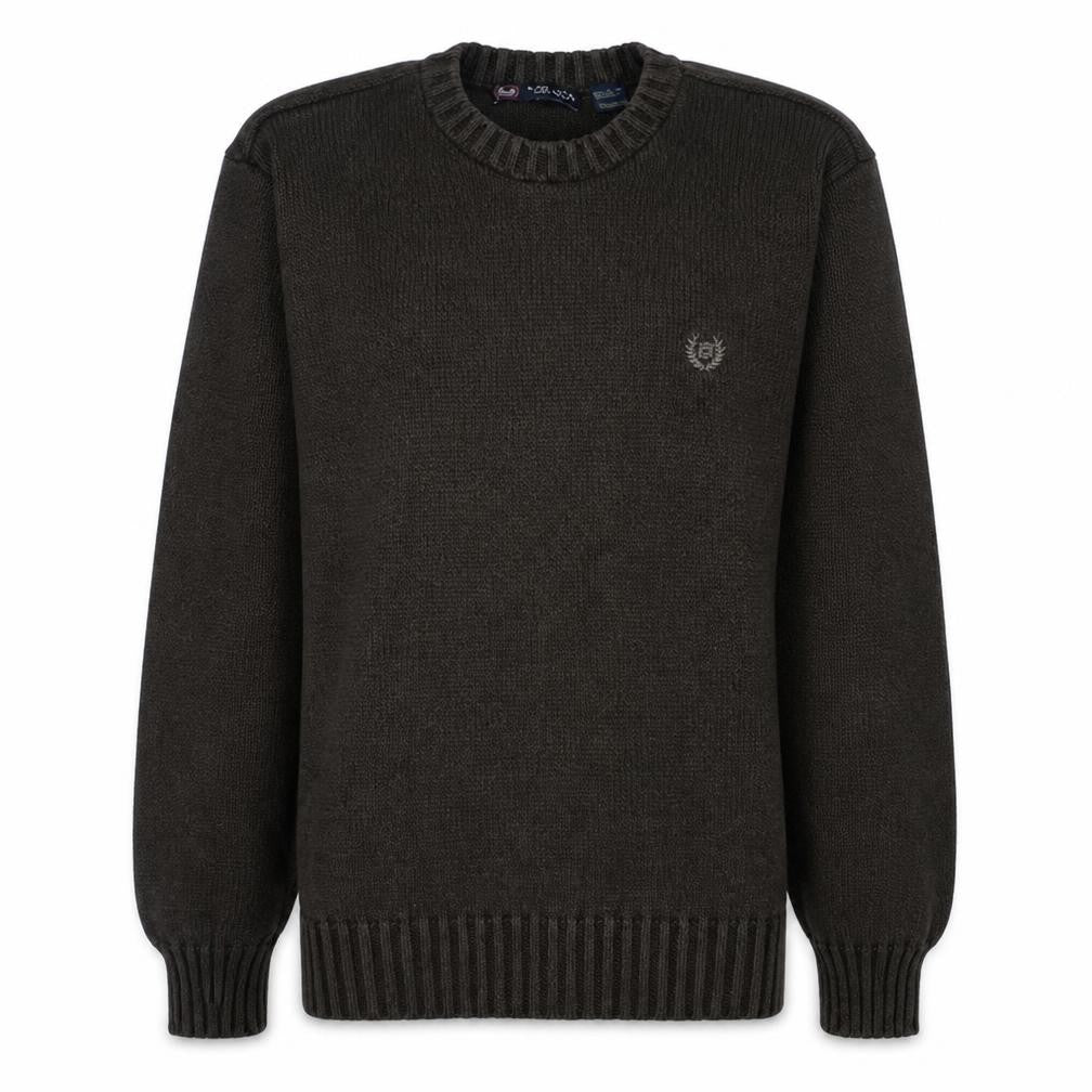 Chaps Men's Brown Cotton Crew Neck Pullover Jumper Size M